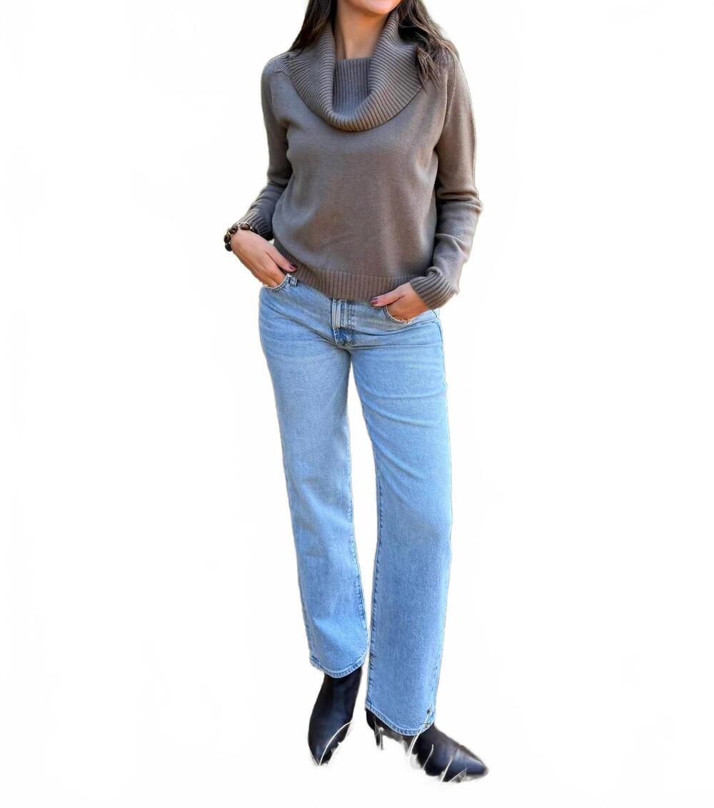 NEW MILIO MILANO women's off shoulder knit sweater in dark mocha